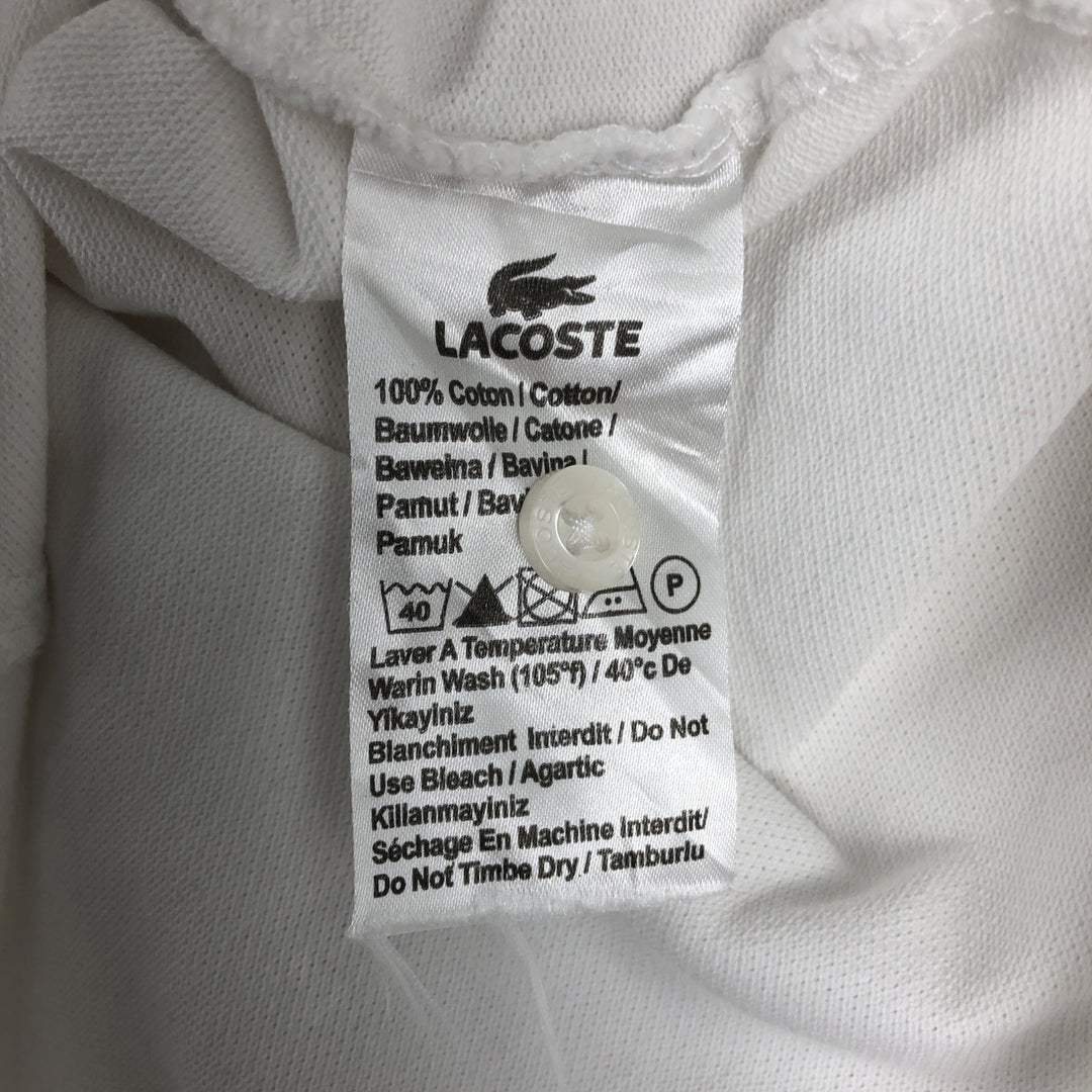 Lacoste short sleeve polo shirt, men's XL size cotton white type Vintage Second Hand