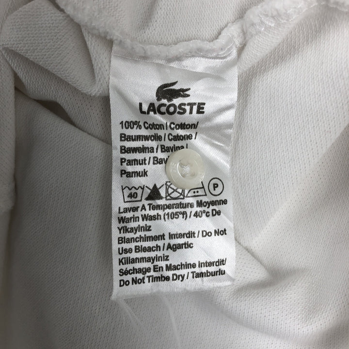 Lacoste short sleeve polo shirt, men's XL size cotton white type Vintage Second Hand