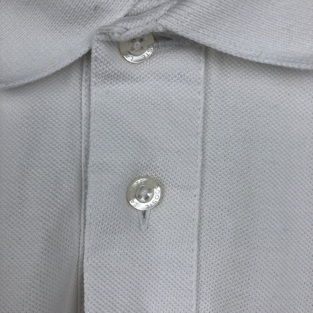 Lacoste short sleeve polo shirt, men's XL size cotton white type Vintage Second Hand