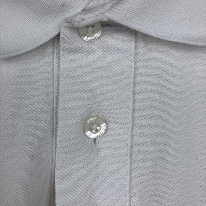 Lacoste short sleeve polo shirt, men's XL size cotton white type Vintage Second Hand