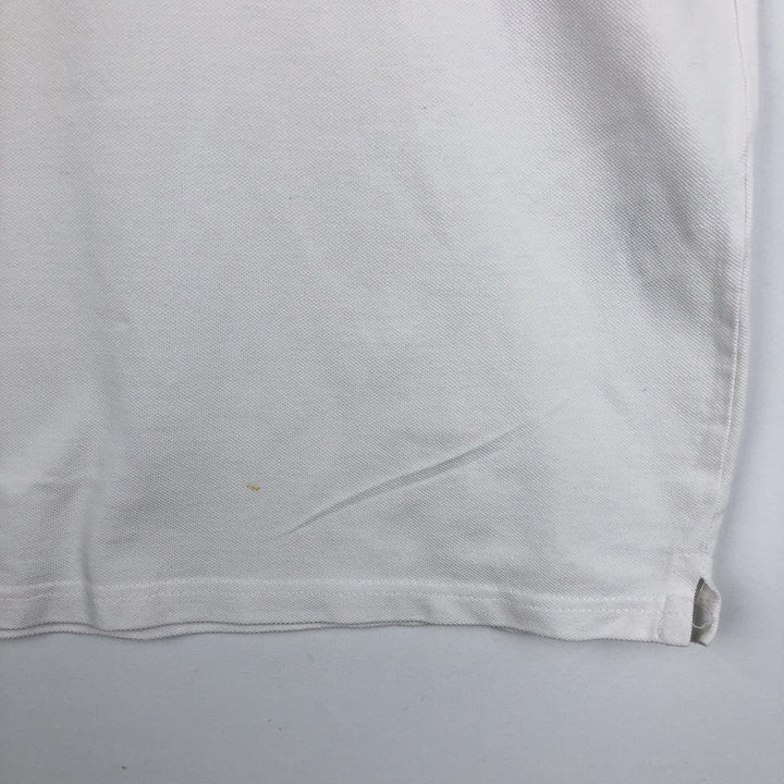 Lacoste short sleeve polo shirt, men's XL size cotton white type Vintage Second Hand