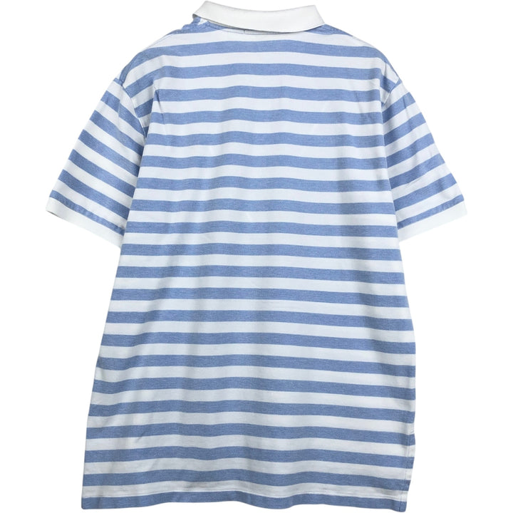 Ralph Lauren POLO by Ralph Lauren short sleeve striped polo shirt, men's XL size cotton white type Vintage Second Hand