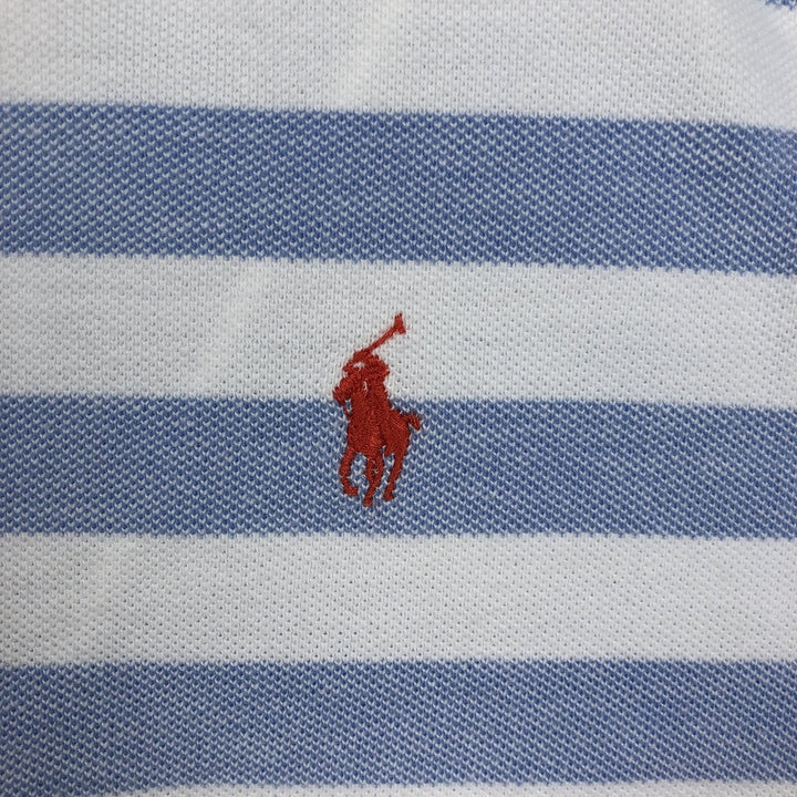 Ralph Lauren POLO by Ralph Lauren short sleeve striped polo shirt, men's XL size cotton white type Vintage Second Hand