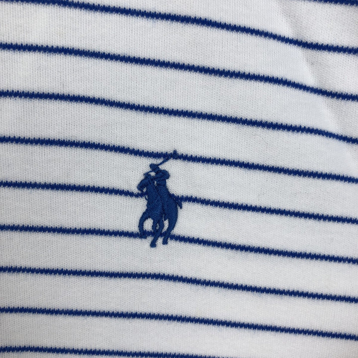 Ralph Lauren POLO by Ralph Lauren short sleeve striped polo shirt, men's XL size cotton white type Vintage Second Hand