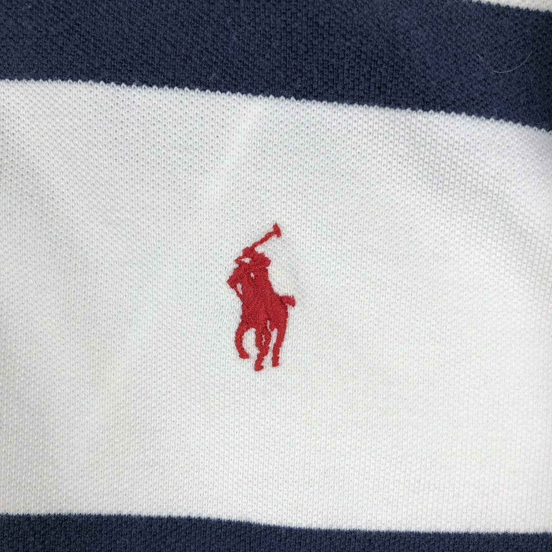 Ralph Lauren POLO by Ralph Lauren short sleeve striped polo shirt, men's size L cotton white type Vintage Second Hand