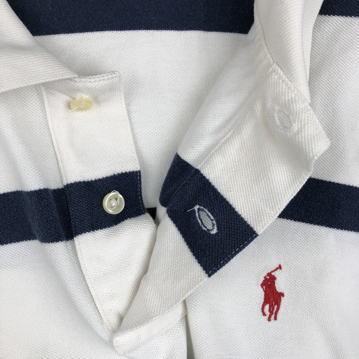 Ralph Lauren POLO by Ralph Lauren short sleeve striped polo shirt, men's size L cotton white type Vintage Second Hand