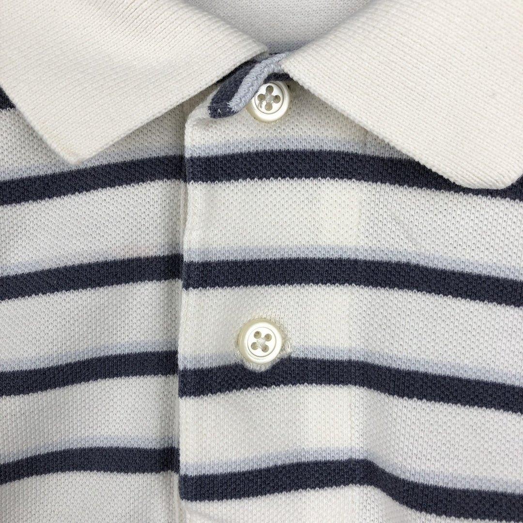 Ralph Lauren POLO by Ralph Lauren Multi-border short sleeve striped polo shirt Men's size L cotton white type Vintage Second Hand