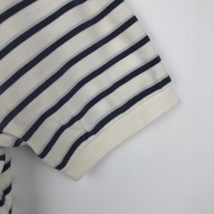 Ralph Lauren POLO by Ralph Lauren Multi-border short sleeve striped polo shirt Men's size L cotton white type Vintage Second Hand