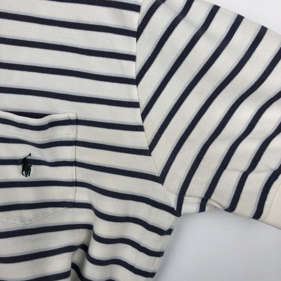 Ralph Lauren POLO by Ralph Lauren Multi-border short sleeve striped polo shirt Men's size L cotton white type Vintage Second Hand