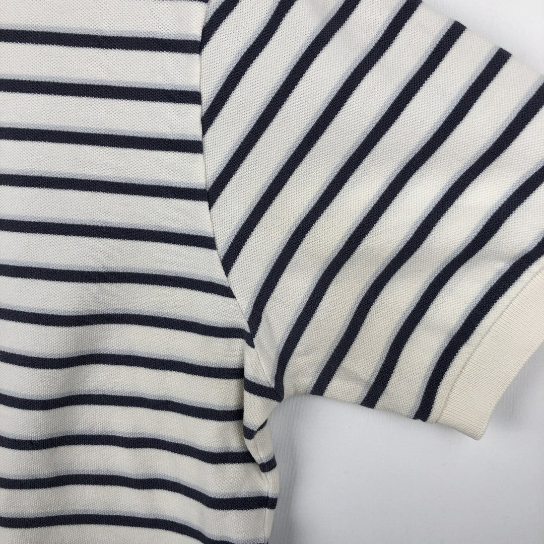 Ralph Lauren POLO by Ralph Lauren Multi-border short sleeve striped polo shirt Men's size L cotton white type Vintage Second Hand