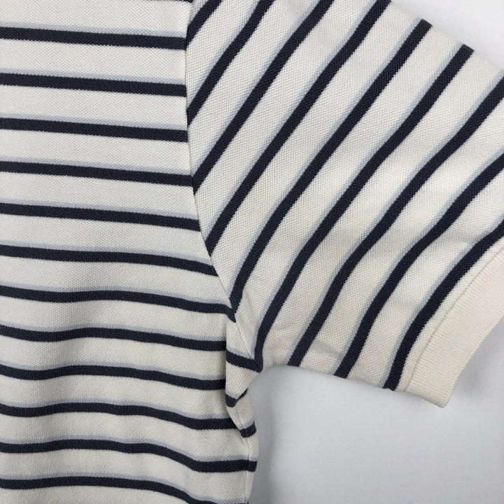 Ralph Lauren POLO by Ralph Lauren Multi-border short sleeve striped polo shirt Men's size L cotton white type Vintage Second Hand