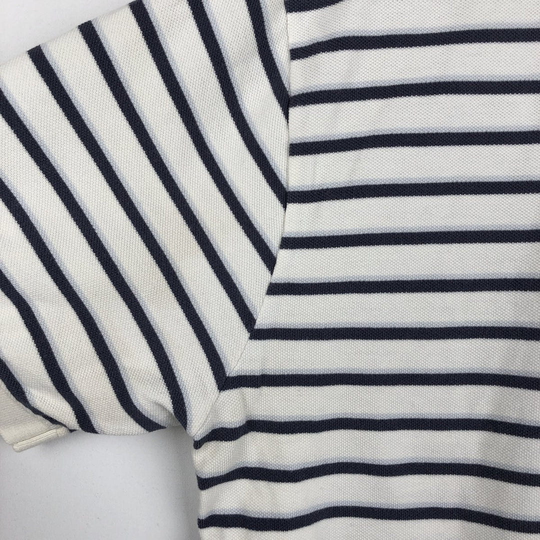 Ralph Lauren POLO by Ralph Lauren Multi-border short sleeve striped polo shirt Men's size L cotton white type Vintage Second Hand