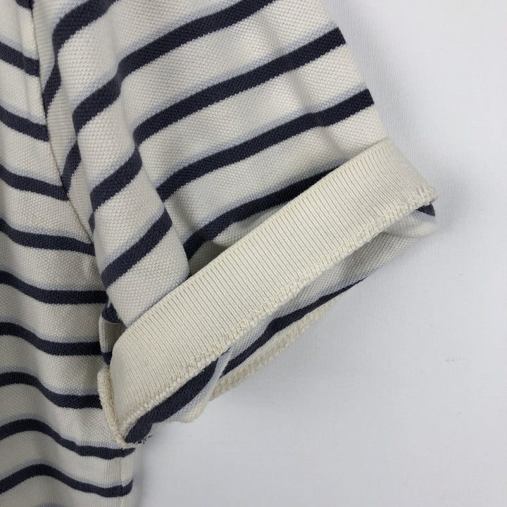 Ralph Lauren POLO by Ralph Lauren Multi-border short sleeve striped polo shirt Men's size L cotton white type Vintage Second Hand