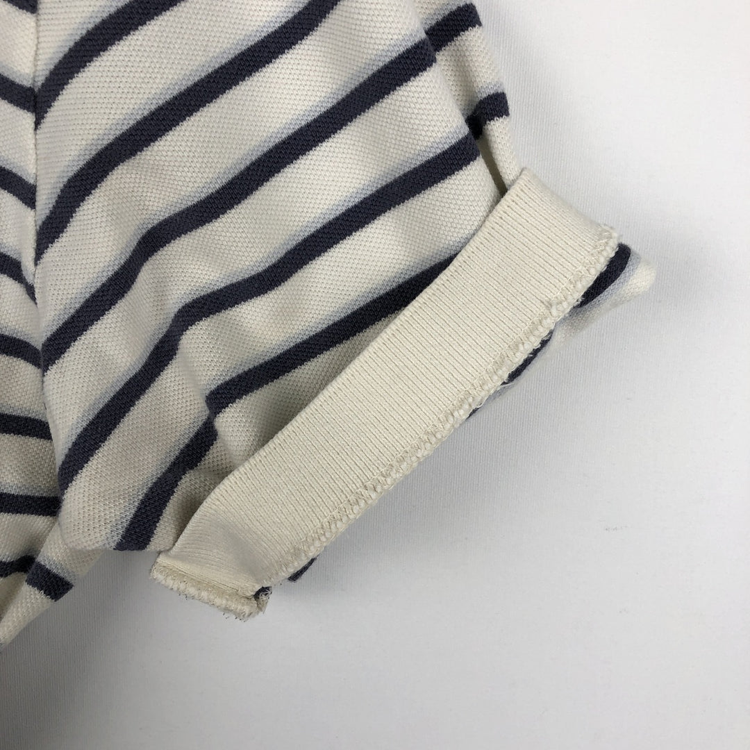 Ralph Lauren POLO by Ralph Lauren Multi-border short sleeve striped polo shirt Men's size L cotton white type Vintage Second Hand