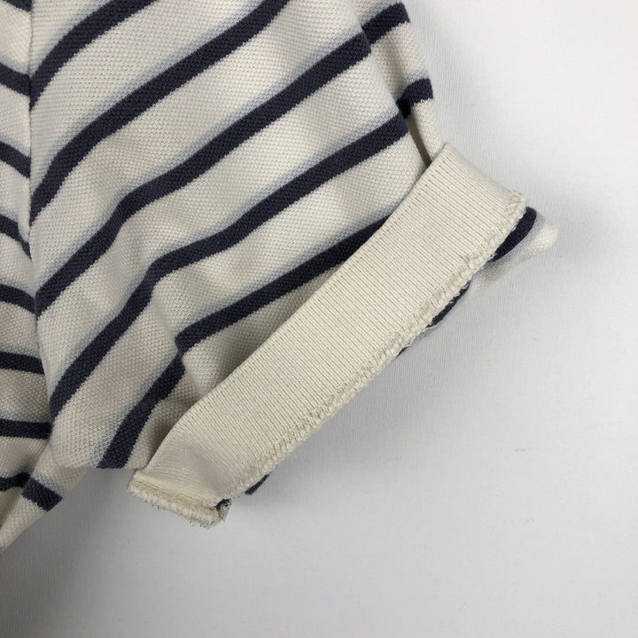 Ralph Lauren POLO by Ralph Lauren Multi-border short sleeve striped polo shirt Men's size L cotton white type Vintage Second Hand