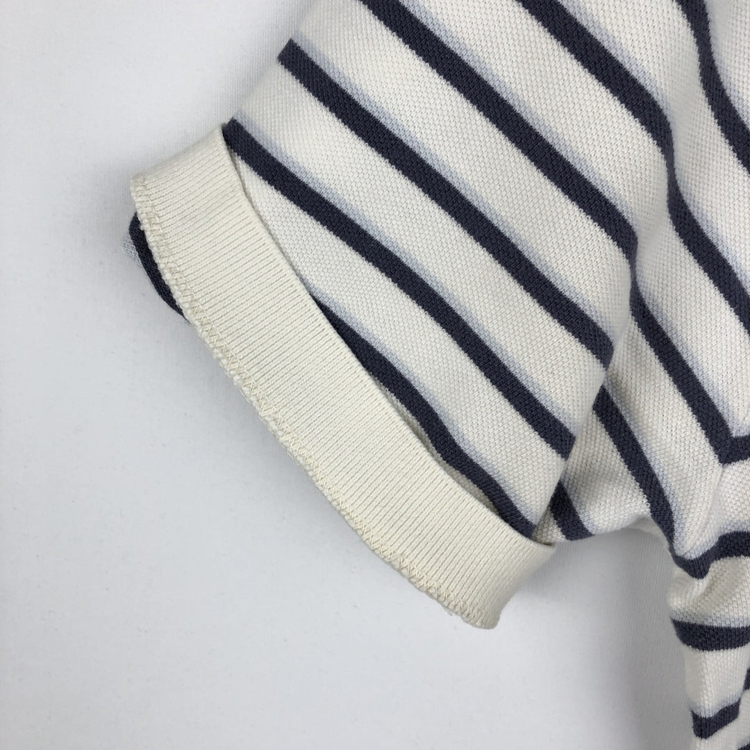 Ralph Lauren POLO by Ralph Lauren Multi-border short sleeve striped polo shirt Men's size L cotton white type Vintage Second Hand