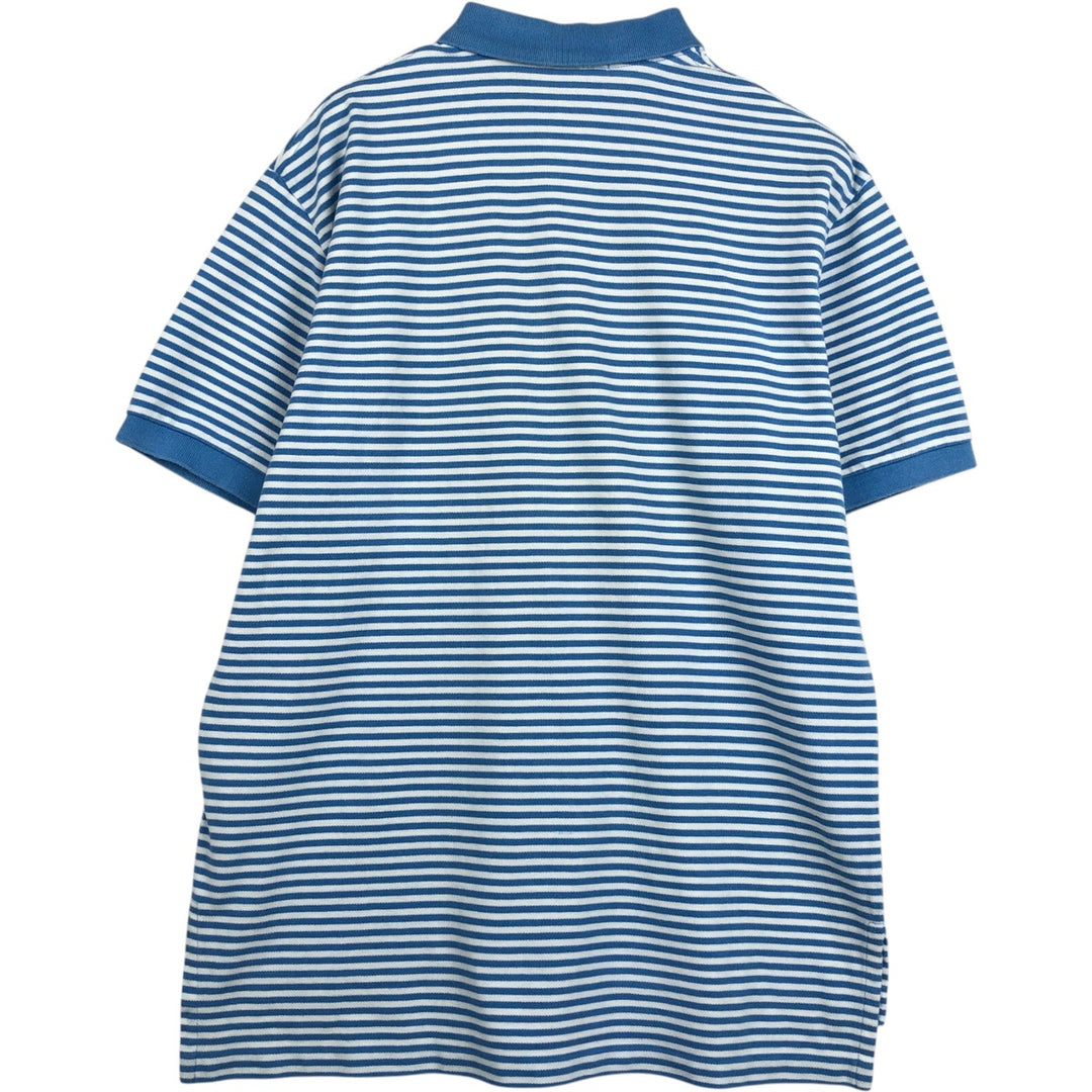 Ralph Lauren POLO by Ralph Lauren short sleeve striped polo shirt, men's size L cotton Blue type light blue Vintage Second Hand