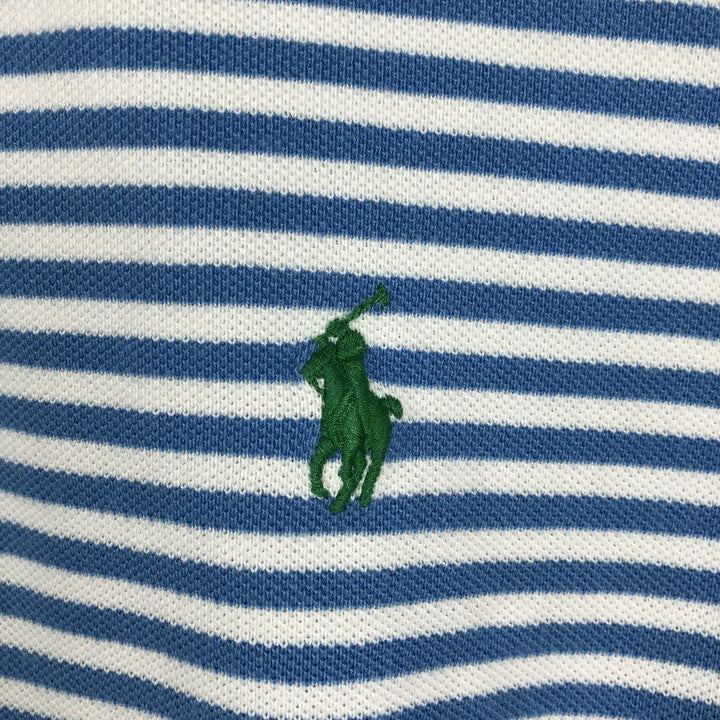 Ralph Lauren POLO by Ralph Lauren short sleeve striped polo shirt, men's size L cotton Blue type light blue Vintage Second Hand