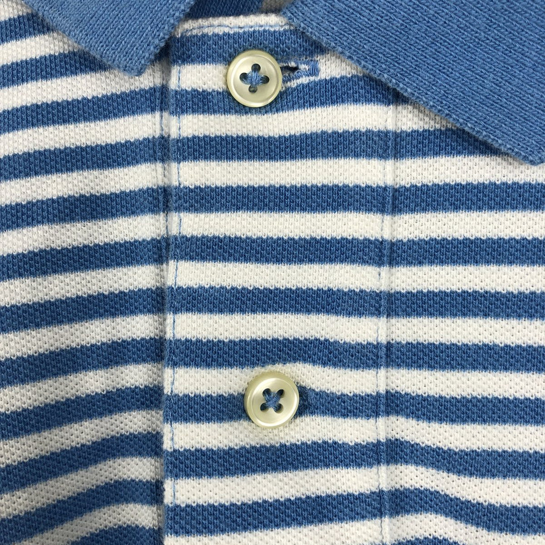 Ralph Lauren POLO by Ralph Lauren short sleeve striped polo shirt, men's size L cotton Blue type light blue Vintage Second Hand