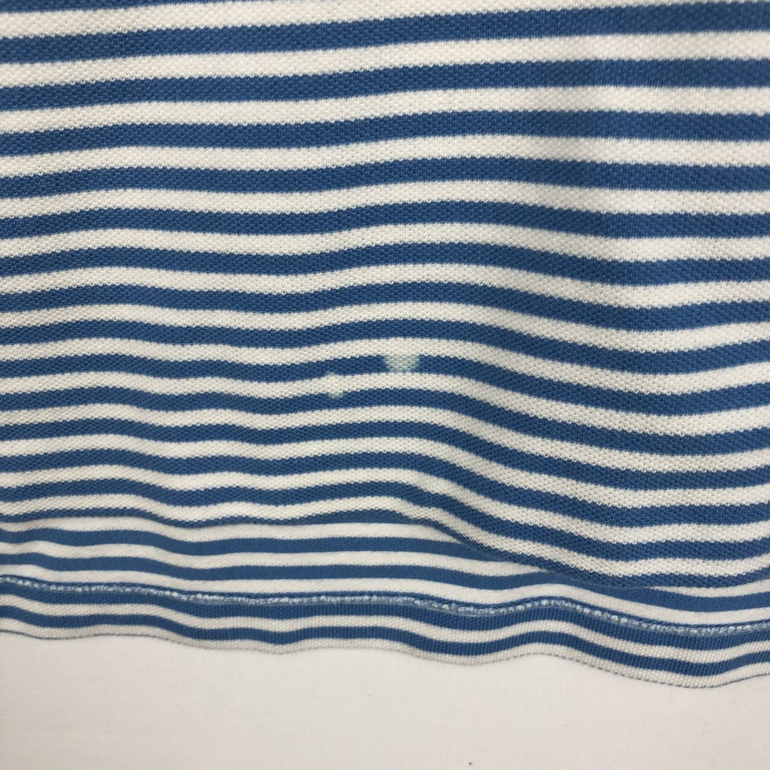 Ralph Lauren POLO by Ralph Lauren short sleeve striped polo shirt, men's size L cotton Blue type light blue Vintage Second Hand