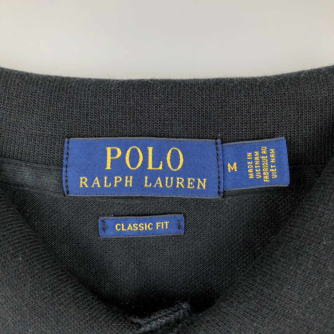 Ralph Lauren POLO RALPH LAUREN CLASSIC FIT Big Pony Short Sleeve Polo Shirt, Men's Size M cotton black type Vintage Second Hand