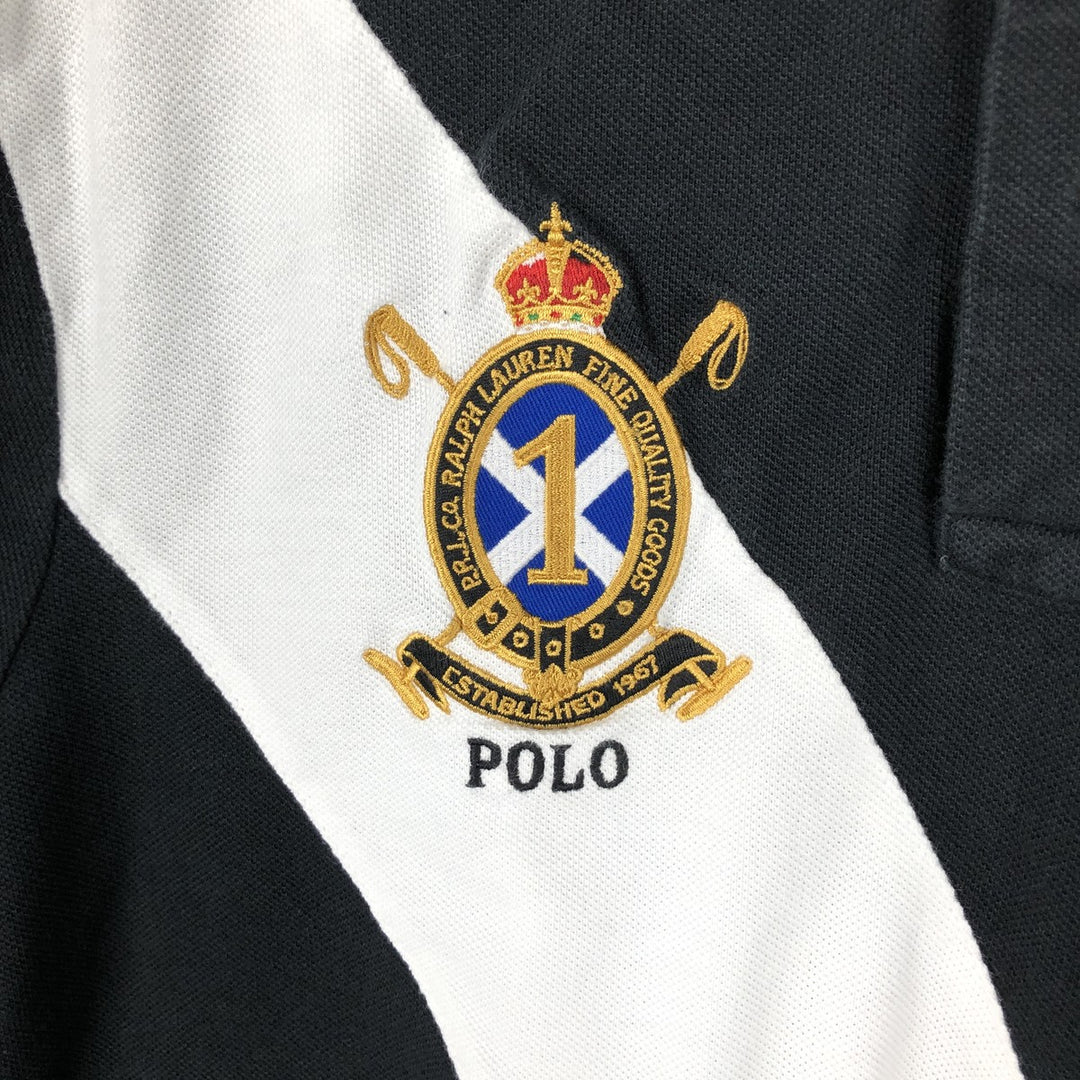 Ralph Lauren POLO RALPH LAUREN CLASSIC FIT Big Pony Short Sleeve Polo Shirt, Men's Size M cotton black type Vintage Second Hand