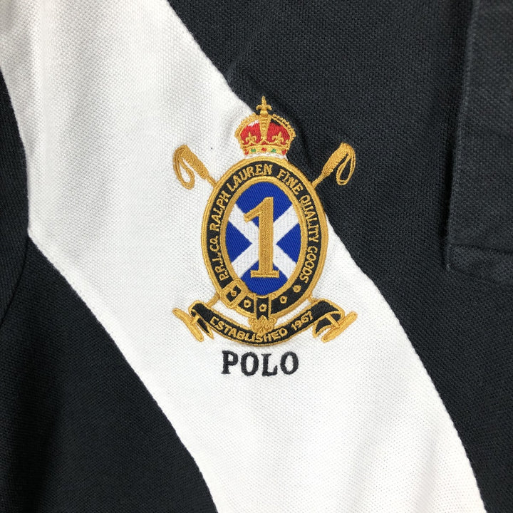 Ralph Lauren POLO RALPH LAUREN CLASSIC FIT Big Pony Short Sleeve Polo Shirt, Men's Size M cotton black type Vintage Second Hand