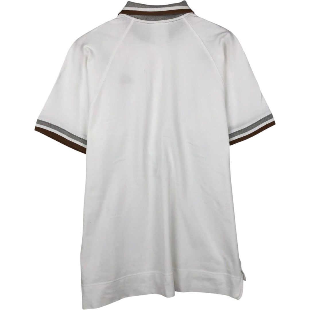 90'S Adidas short-sleeved polo shirt, men's size L equivalent, vintage. cotton white type Vintage Second Hand