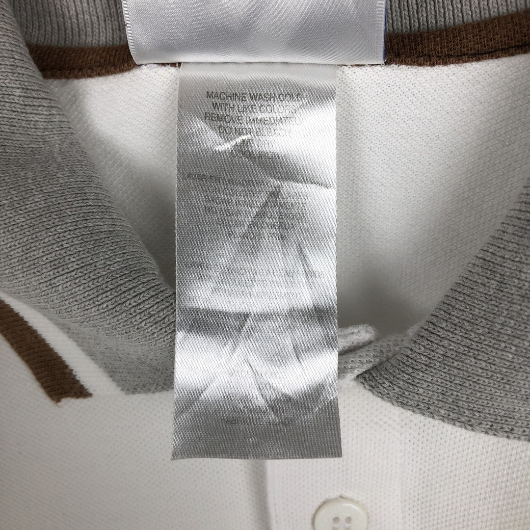 90'S Adidas short-sleeved polo shirt, men's size L equivalent, vintage. cotton white type Vintage Second Hand