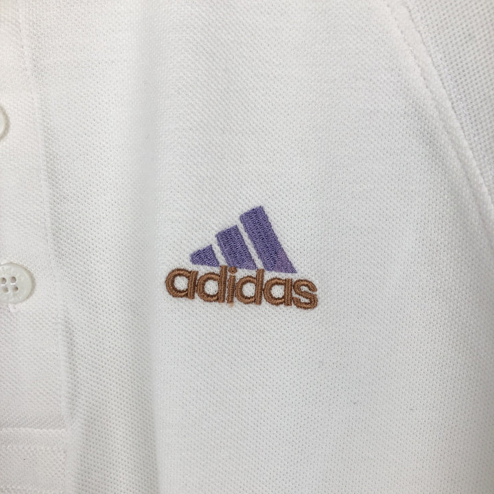 90'S Adidas short-sleeved polo shirt, men's size L equivalent, vintage. cotton white type Vintage Second Hand