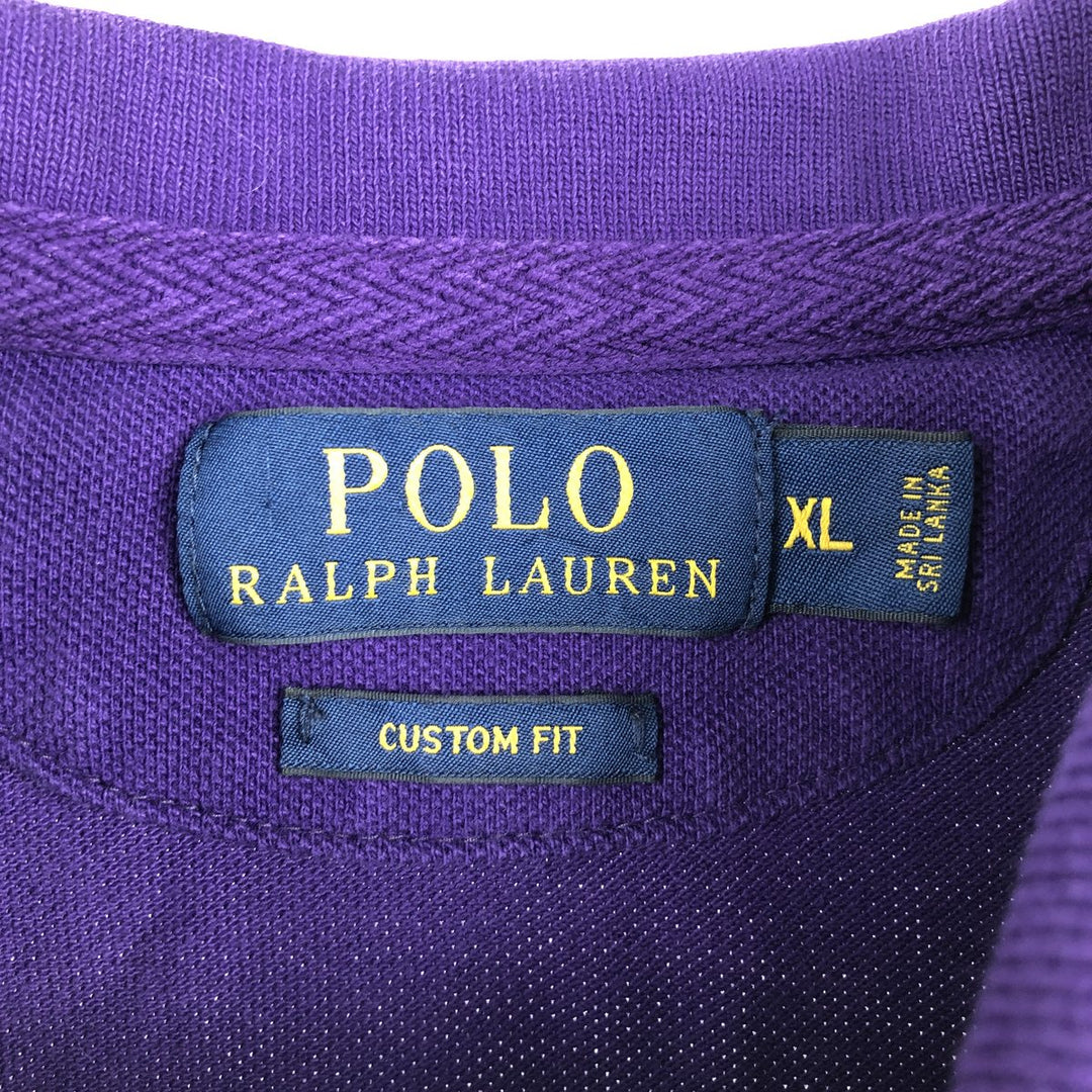 Ralph Lauren POLO RALPH LAUREN CUSTOM FIT Big Pony Short Sleeve Polo Shirt Men's XL cotton purple type Vintage Second Hand