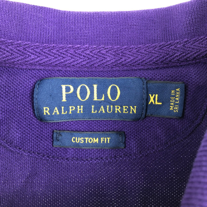 Ralph Lauren POLO RALPH LAUREN CUSTOM FIT Big Pony Short Sleeve Polo Shirt Men's XL cotton purple type Vintage Second Hand