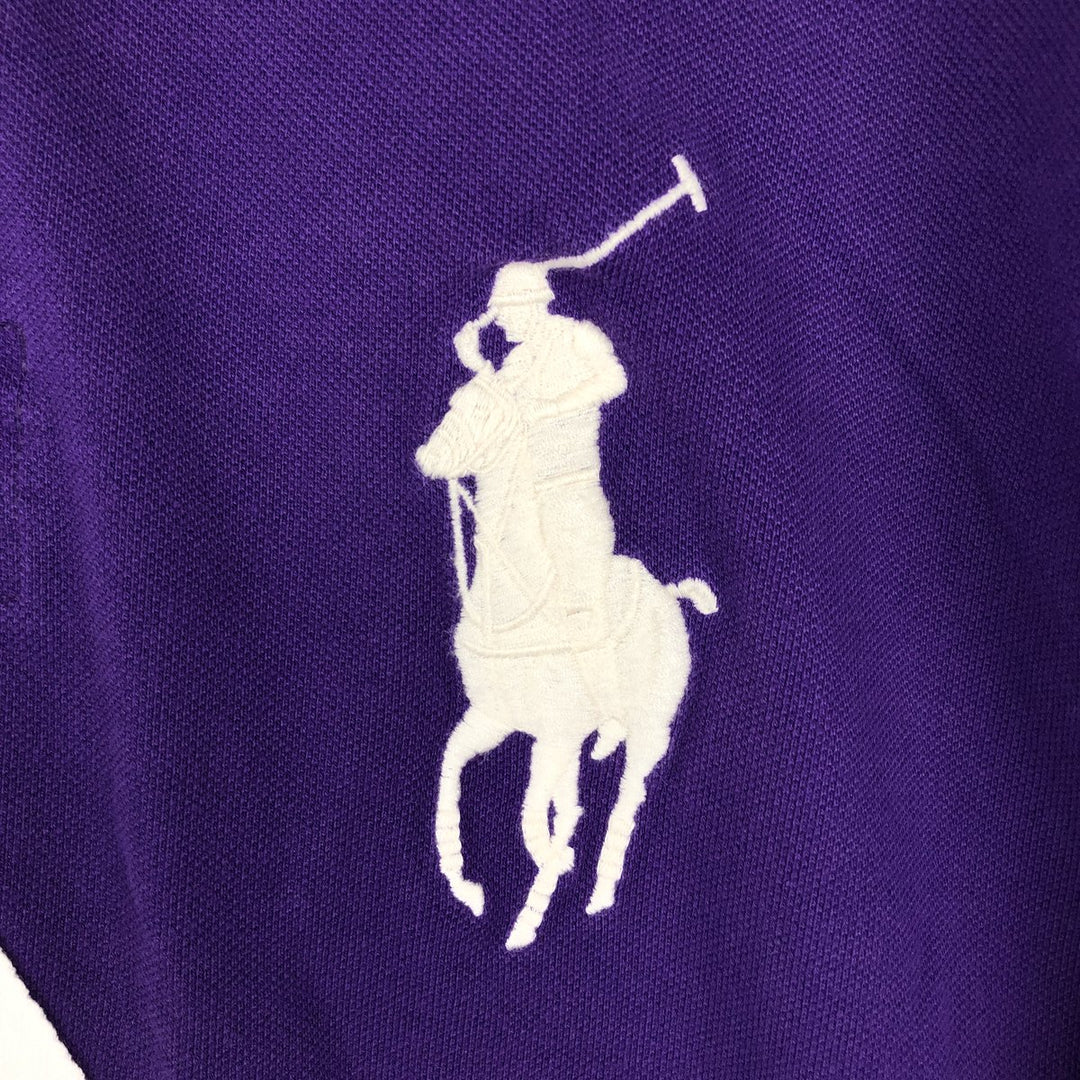 Ralph Lauren POLO RALPH LAUREN CUSTOM FIT Big Pony Short Sleeve Polo Shirt Men's XL cotton purple type Vintage Second Hand
