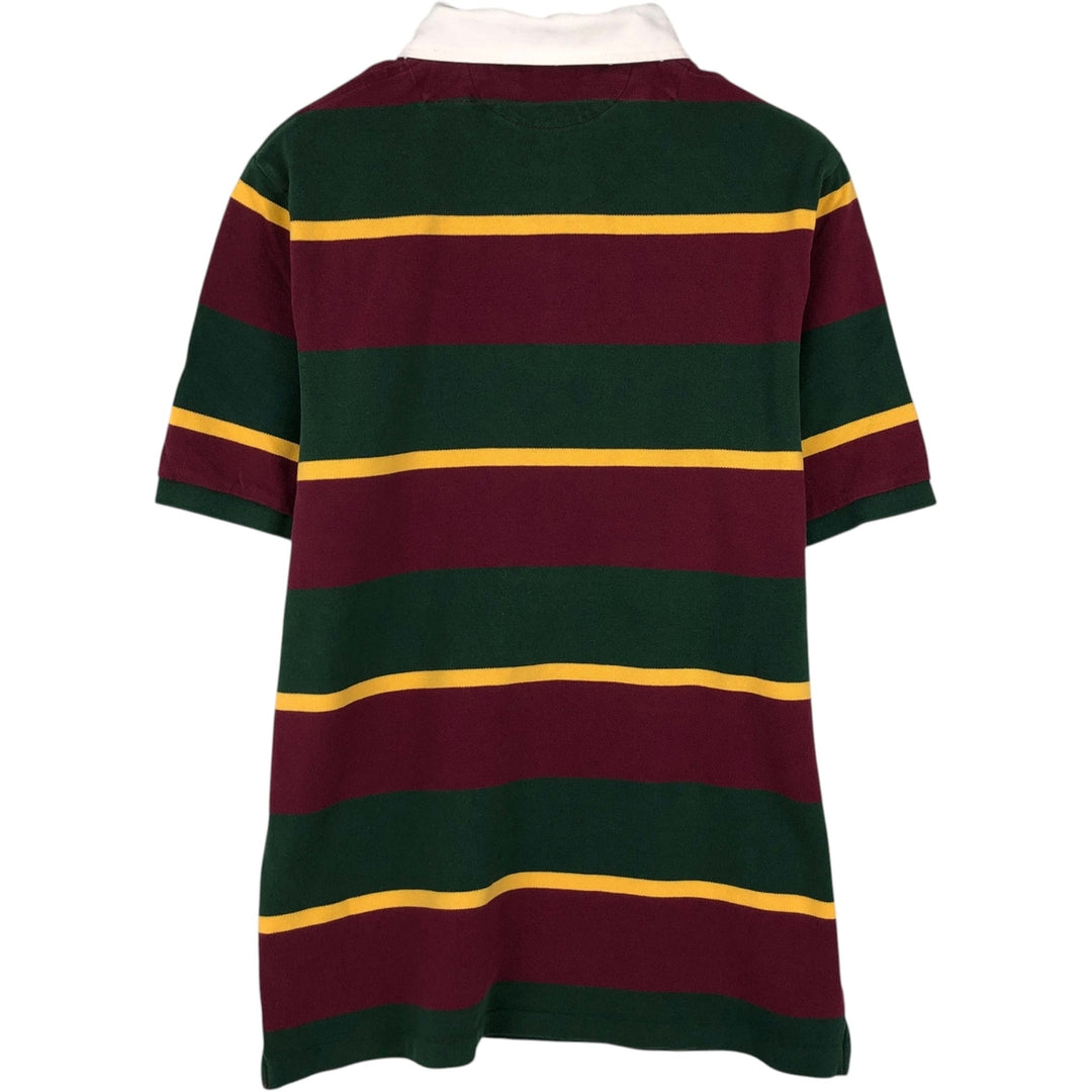 Ralph Lauren POLO RALPH LAUREN CLASSIC FIT Big Pony Multi-stripe Short-Sleeve Polo Shirt (Men's Size M) cotton green type Vintage Second Hand