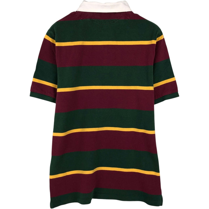 Ralph Lauren POLO RALPH LAUREN CLASSIC FIT Big Pony Multi-stripe Short-Sleeve Polo Shirt (Men's Size M) cotton green type Vintage Second Hand