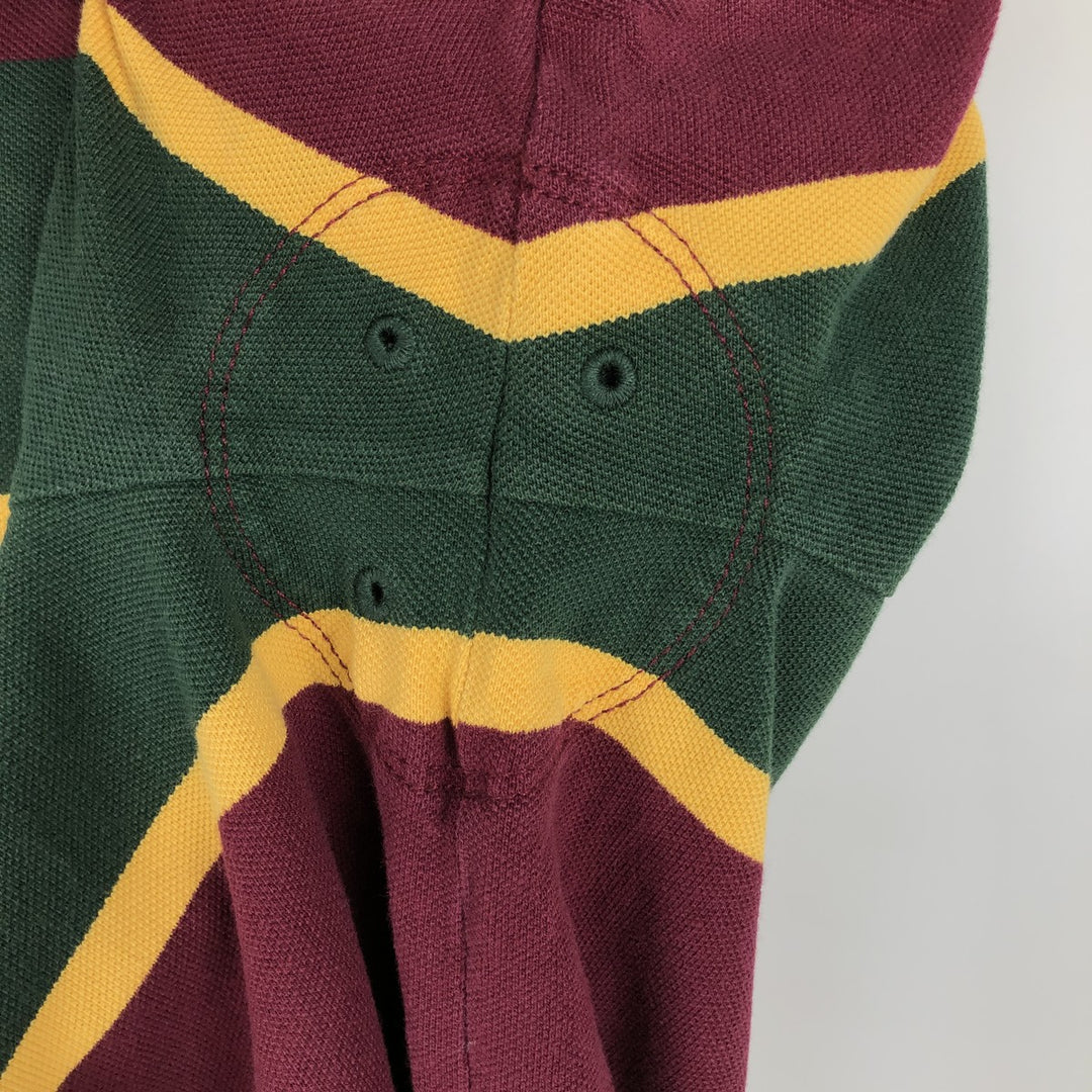 Ralph Lauren POLO RALPH LAUREN CLASSIC FIT Big Pony Multi-stripe Short-Sleeve Polo Shirt (Men's Size M) cotton green type Vintage Second Hand