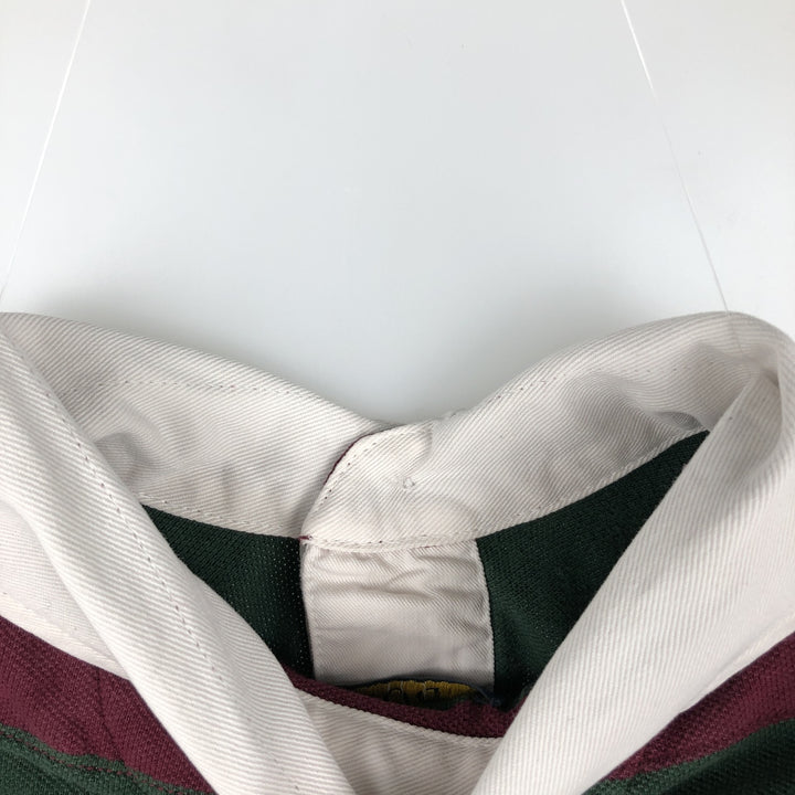 Ralph Lauren POLO RALPH LAUREN CLASSIC FIT Big Pony Multi-stripe Short-Sleeve Polo Shirt (Men's Size M) cotton green type Vintage Second Hand