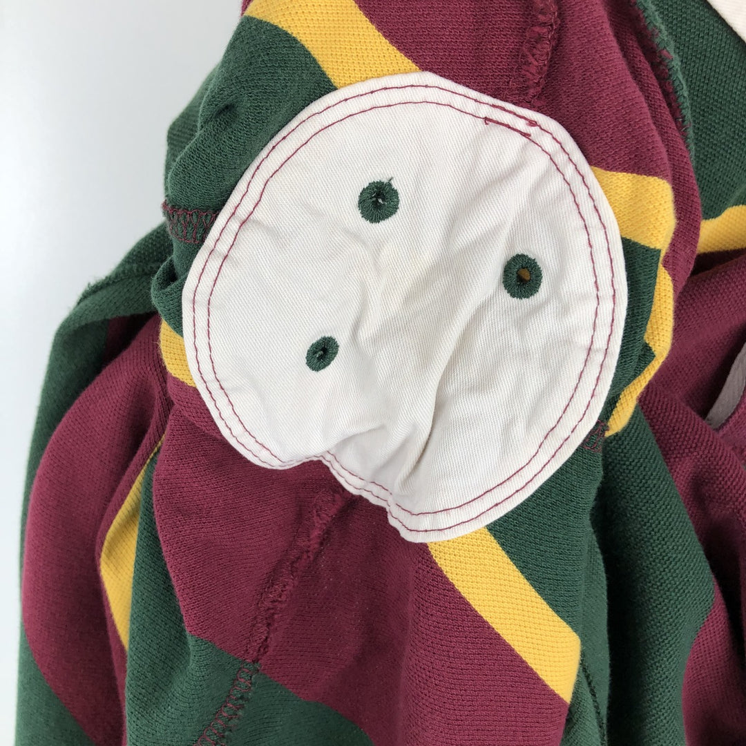 Ralph Lauren POLO RALPH LAUREN CLASSIC FIT Big Pony Multi-stripe Short-Sleeve Polo Shirt (Men's Size M) cotton green type Vintage Second Hand