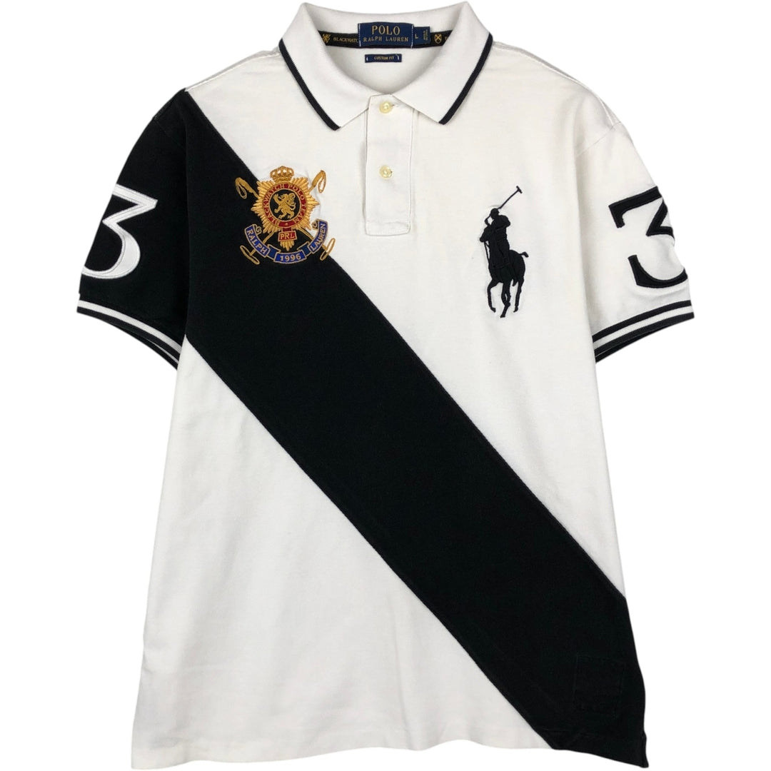 Ralph Lauren POLO RALPH LAUREN CUSTOM FIT Big Pony Short Sleeve Polo Shirt Men's L size cotton white type Vintage Second Hand