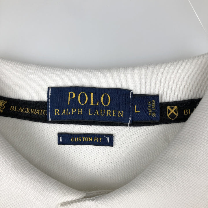 Ralph Lauren POLO RALPH LAUREN CUSTOM FIT Big Pony Short Sleeve Polo Shirt Men's L size cotton white type Vintage Second Hand