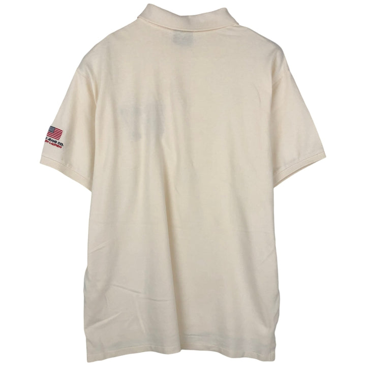 Ralph Lauren POLO JEANS COMPANY short sleeve polo shirt, men's size L cotton unbleached Vintage Second Hand