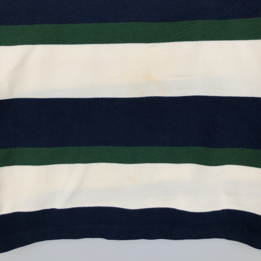 Ralph Lauren POLO by Ralph Lauren Multi-border short sleeve striped polo shirt Men's size L cotton white type Vintage Second Hand