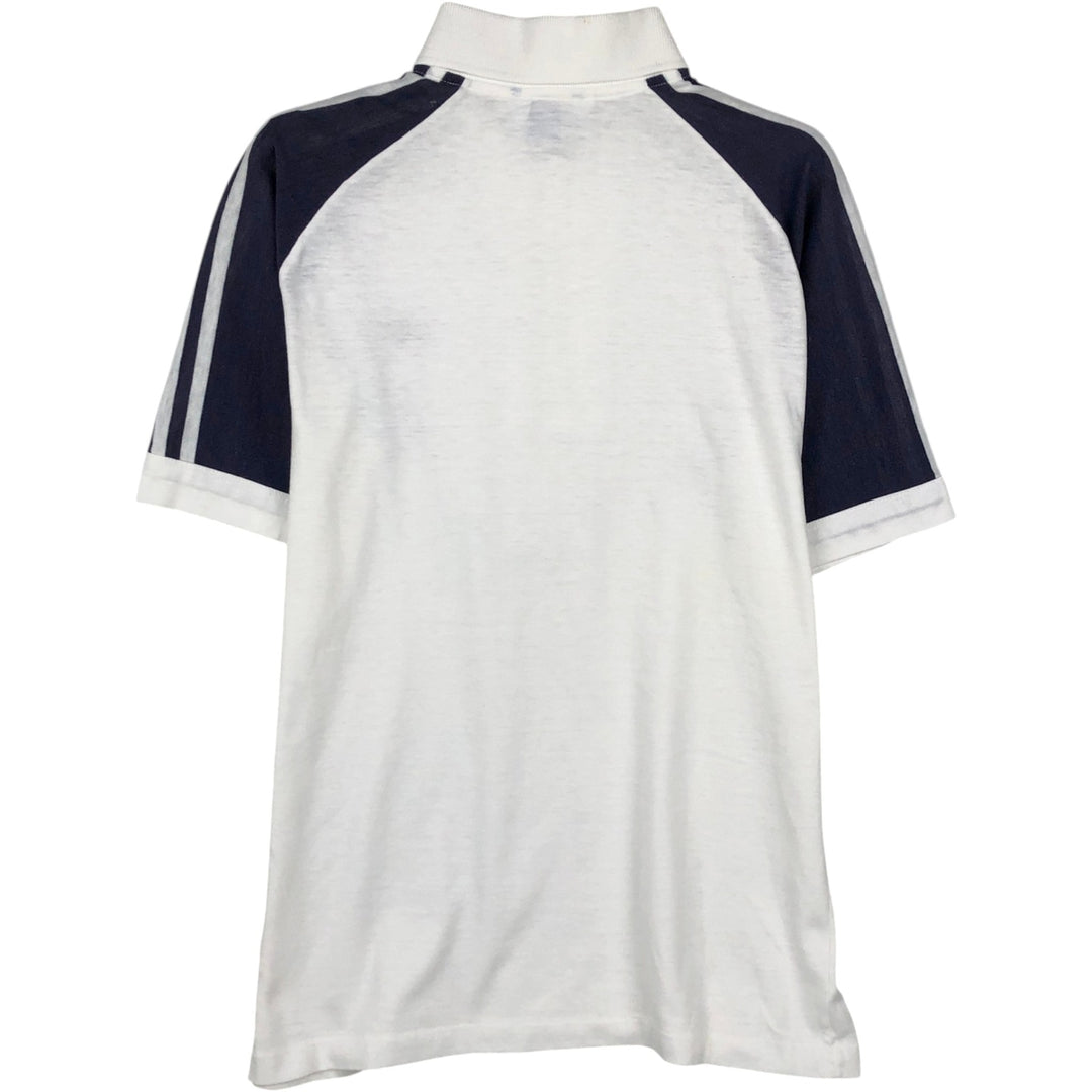 1970'S Adidas short-sleeved polo shirt, men's size M equivalent, vintage. cotton white type Vintage Second Hand