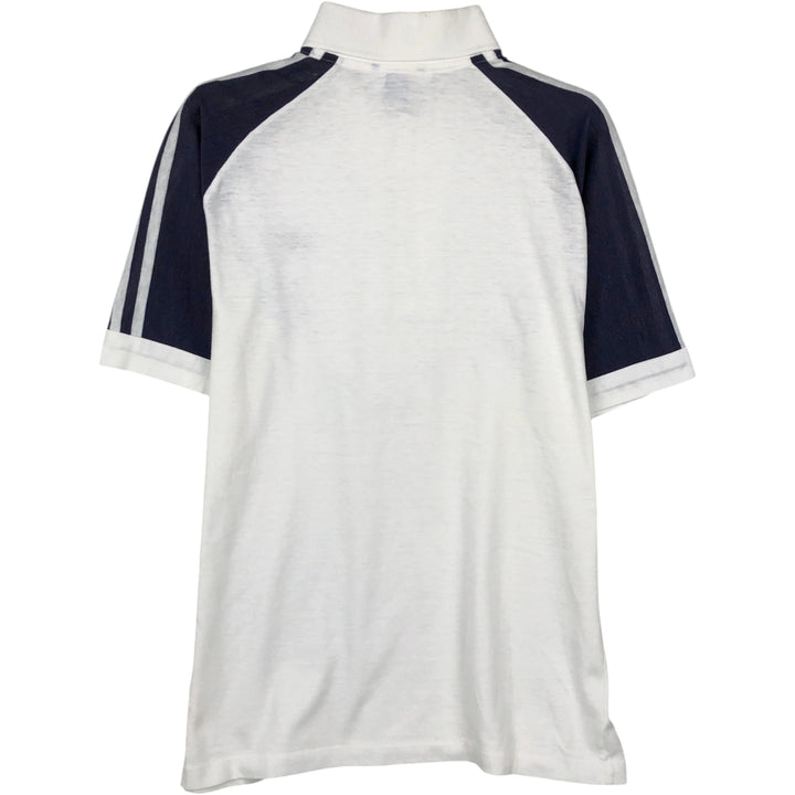 1970'S Adidas short-sleeved polo shirt, men's size M equivalent, vintage. cotton white type Vintage Second Hand