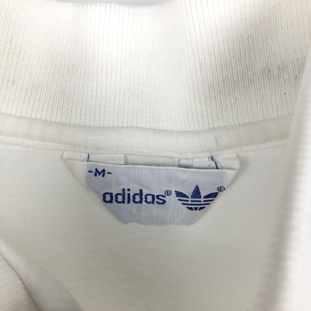 1970'S Adidas short-sleeved polo shirt, men's size M equivalent, vintage. cotton white type Vintage Second Hand