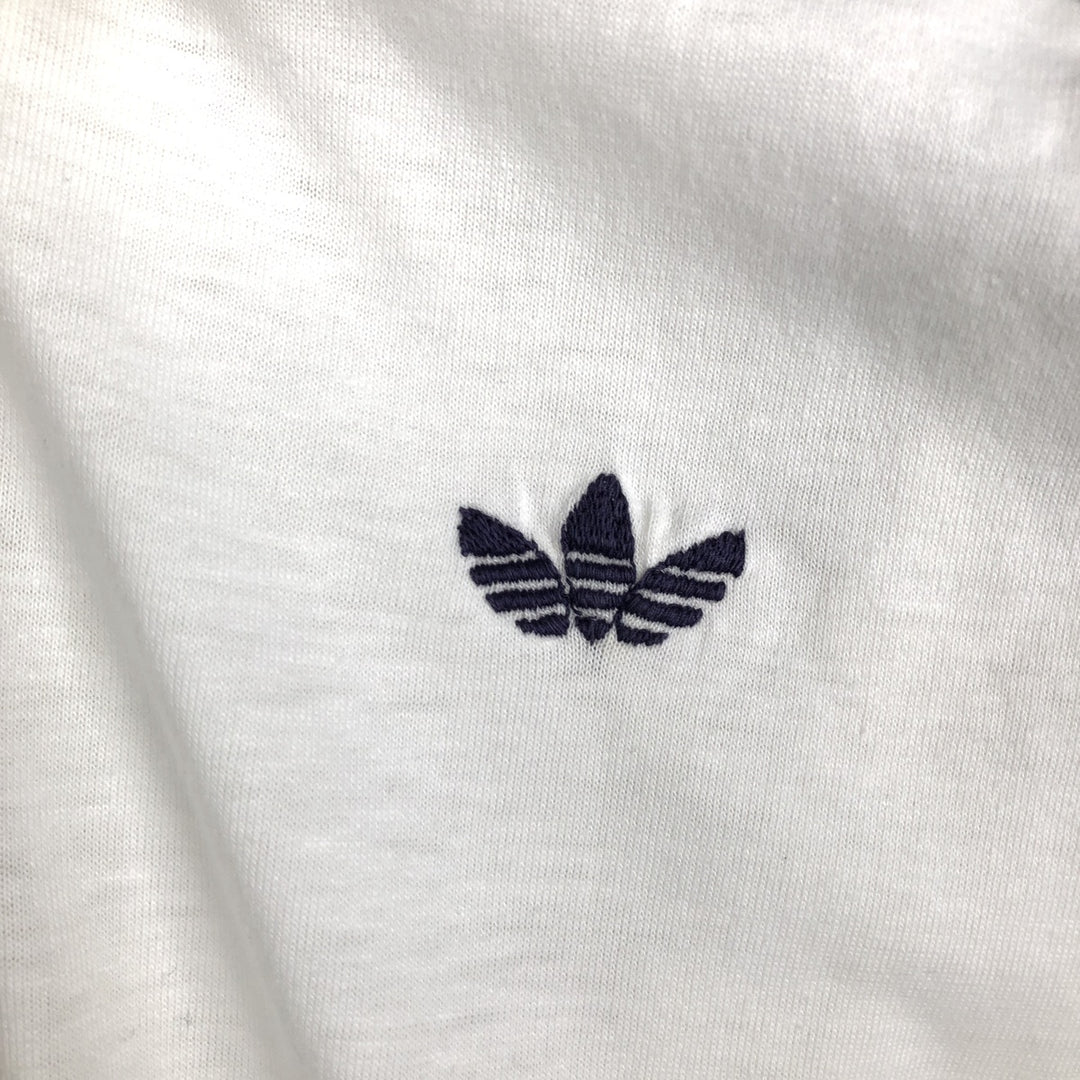 1970'S Adidas short-sleeved polo shirt, men's size M equivalent, vintage. cotton white type Vintage Second Hand