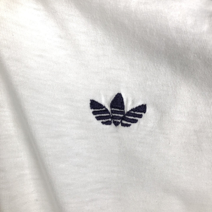 1970'S Adidas short-sleeved polo shirt, men's size M equivalent, vintage. cotton white type Vintage Second Hand