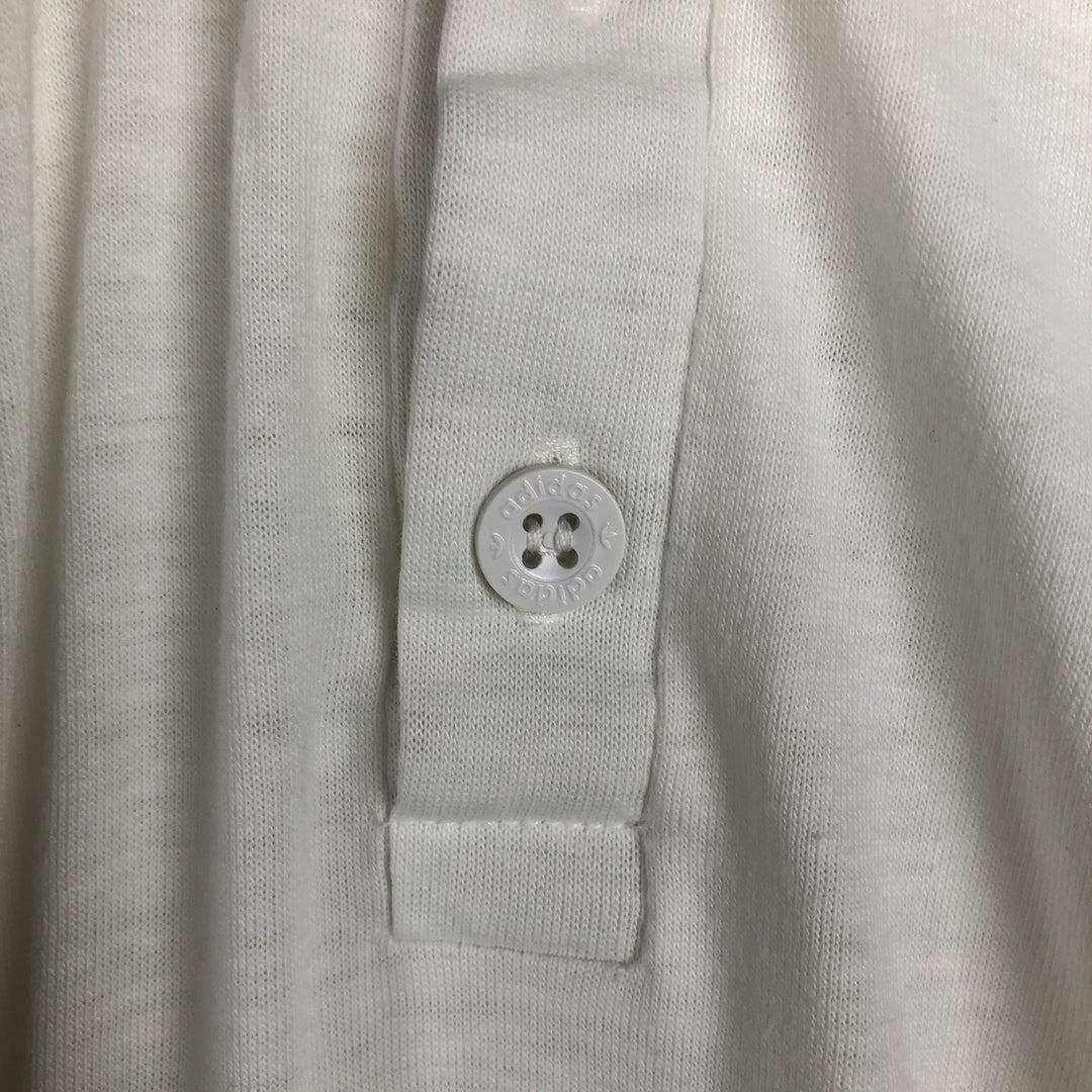1970'S Adidas short-sleeved polo shirt, men's size M equivalent, vintage. cotton white type Vintage Second Hand