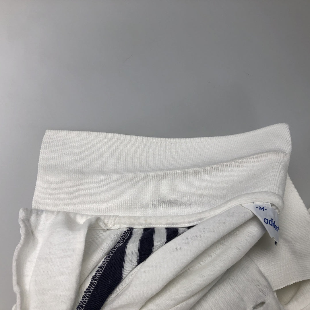 1970'S Adidas short-sleeved polo shirt, men's size M equivalent, vintage. cotton white type Vintage Second Hand