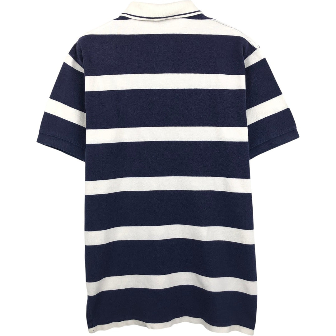 Ralph Lauren POLO by Ralph Lauren short sleeve striped polo shirt, men's size M cotton navy blue type Vintage Second Hand